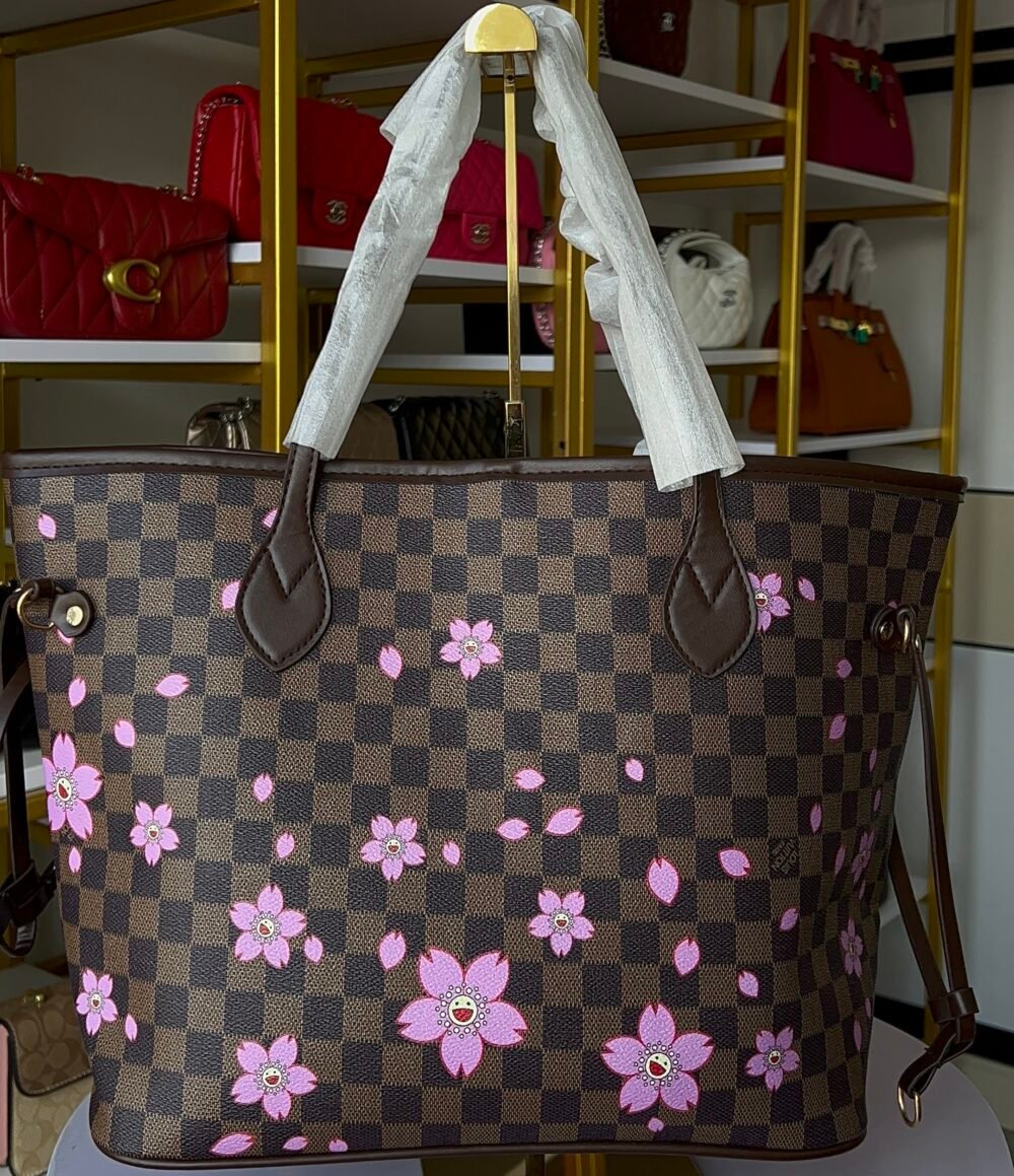 Flowered Lv Neverfull Tote